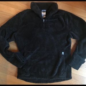 Black North Face Furry Fleece QuarterZip Pullover